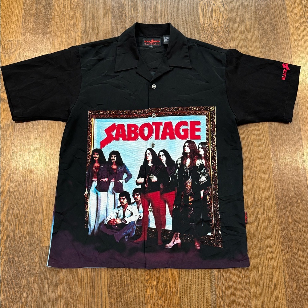 Vintage BLACK SABBATH SABOTAGE Dragonfly Button Up Shirt
